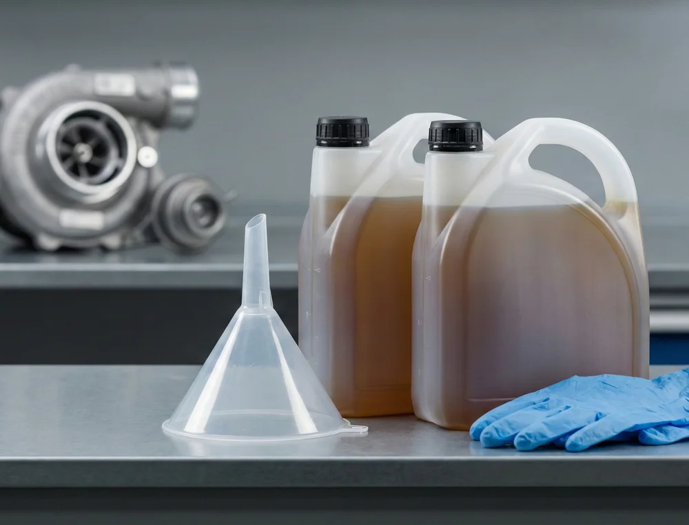 Motorruimte van een Volkswagen tijdens een Volkswagen merkbeurt in een professionele garage